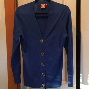 Royal blue Tory Burch cardigan.  Size L.